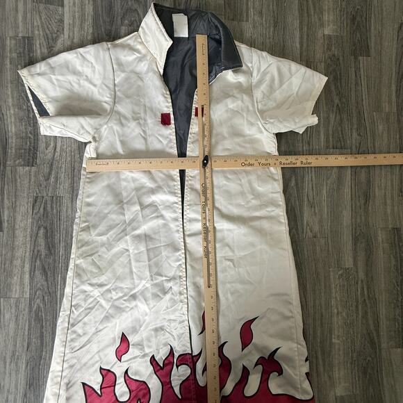 Naruto Shippuden Hokage Flame Design Cosplay Long Coat L/XL Japan Made In China - Picture 6 of 6